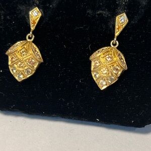 Gold Pinecone and Yellow Sapphires